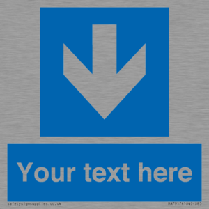 Custom Directional signage blue down arrow 